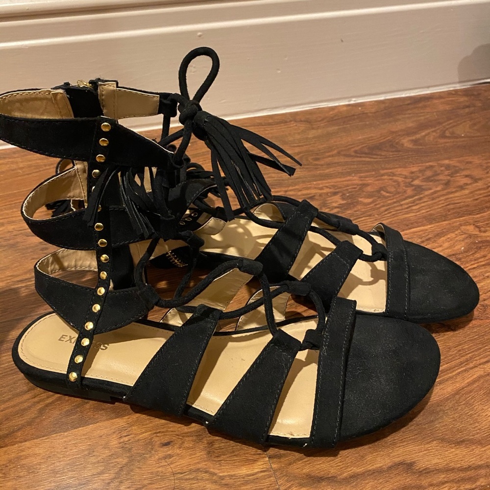 Black Gladiator Sandals-Express